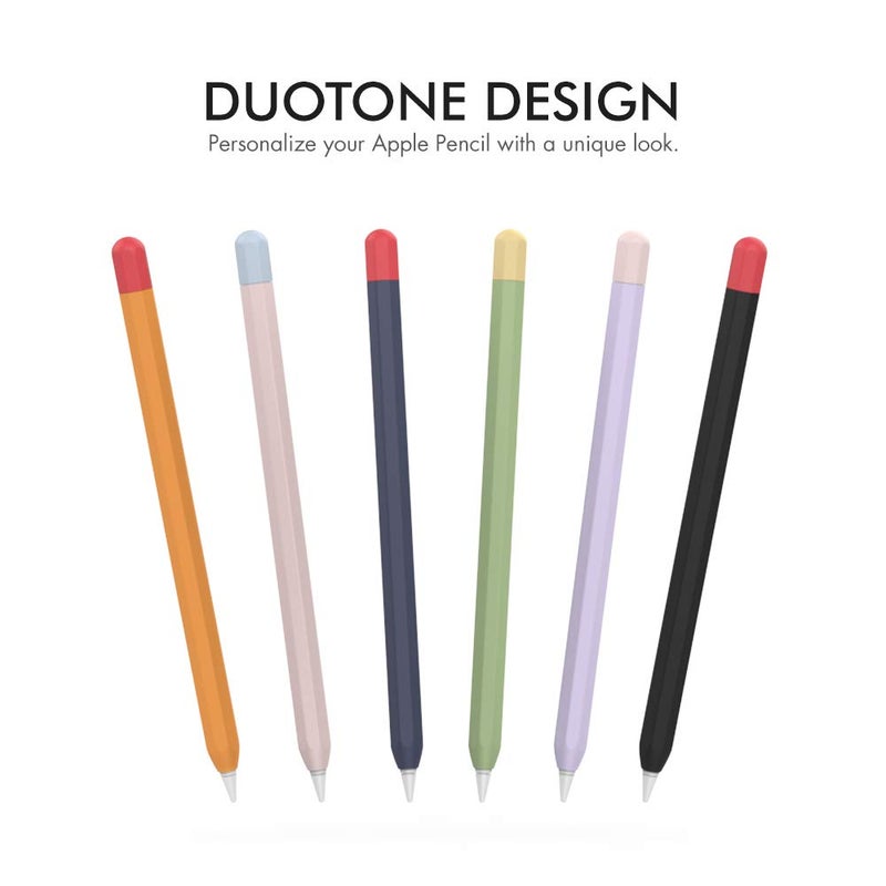 AhaStyle Duotone Case for Apple Pencil 1st Gen, Silicone Sleeve Cover with Cable Adapter Tether Kit Compatible with Apple Pencil 1st Generation(Avocado Green) - Image 3